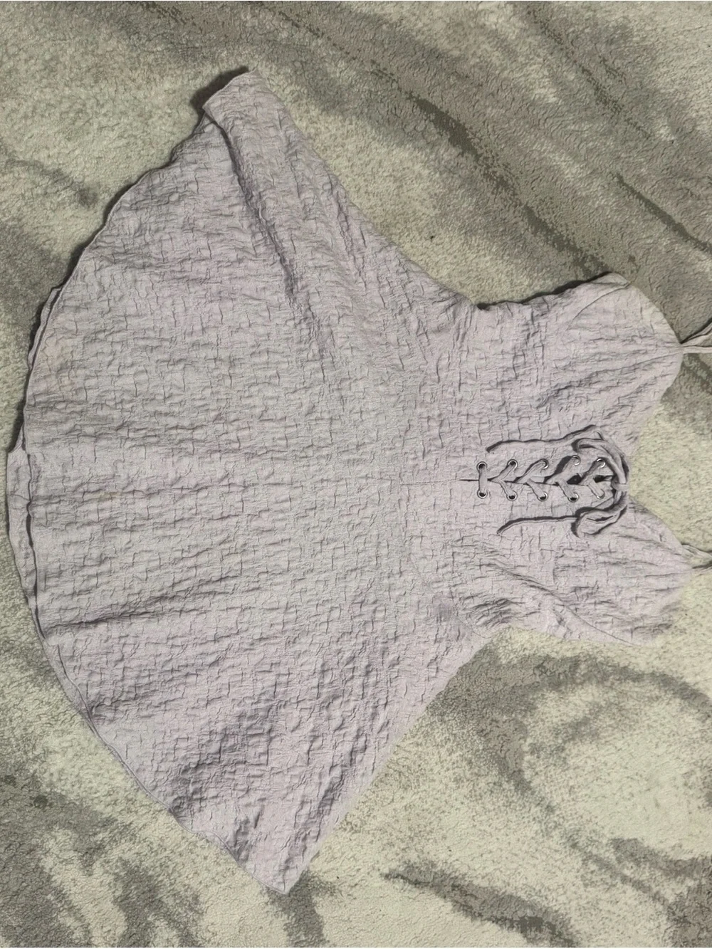 Forever 21 Lavender Lace-Up Textured Girls' Dress